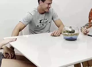 i stuck it in my sister-in-law's ass while my girlfriend cooked, full vid in sheer red lingerie 🍑🔥😈👀