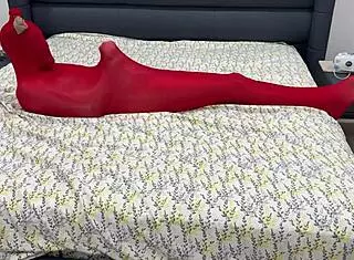 bondage pantyhose mummification stretches tight nylon cocoon locked 😈🔗