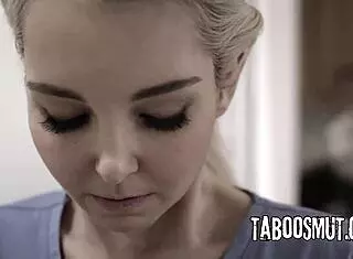 Petite blonde teen threesome! Masseuse and husband ride her hard!