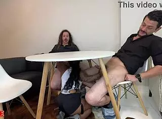 Slut Opens All Holes In Orgy With 3 Studs