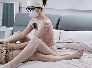 This pricey prostitute blew me with sensual feet in pantyhose cosplay