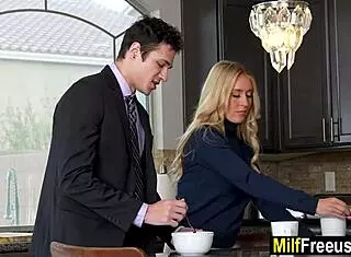 hot housewife sneaks fuck with hubby during boss call