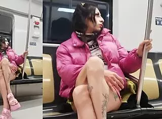 Trans Crossdresser Lifts Short Skirt Exposing Tight Panties Exhibition