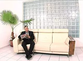 Secretary's Fake Tits And Shaved Pussy Tested By Boss Doggystyle