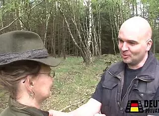 german mature heads to the forest for some work hd