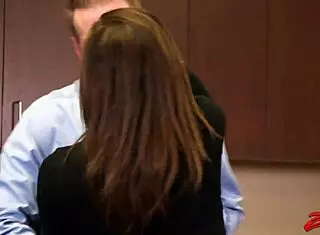 Adorable Abella Danger spreads tight 18+ ass cheeks for rough boss banging