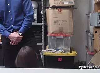 beautiful tattooed brunette fucked hard cock office spy