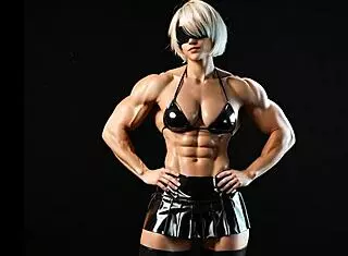 2B GROWS MUSCULAR GIANTESS IN PUMP FACTORY AI ANIMATION!