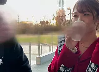 tall japanese cheerleader with perfect tits slim waist rides bent over doggystyle homemade