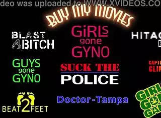 Tattooed black babe giggles strutting big natural tits feet in heels close-up