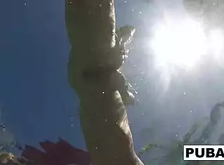 blonde milf olivia masturbates big tits poolside