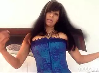 gabby quinteros' bbw hairy pussy lips stretched by huge dildo