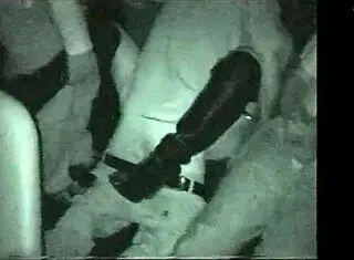 Three Matures Bareback Gangbang in Public Cinema Fuckfest