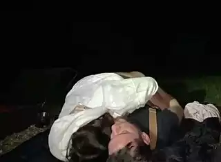 naughty wife laps pussy then rides cock in wild outdoor romp