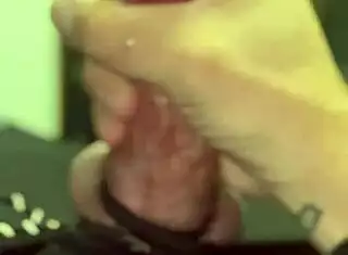 Edging my fat cock till it explodes cum everywhere!