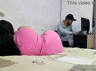 insatiable wife bareback fucked rough by maintenance guy cuckold humiliation.