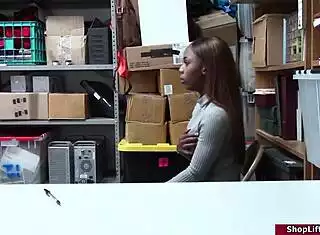 Ebony thief bends over as officer rams her ass anally in office