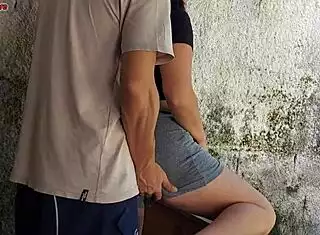 hot short maid grabs my cock and shoves it inside her at home!