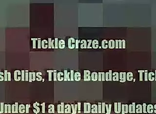 Watch her tie up blonde princess for tickling fun