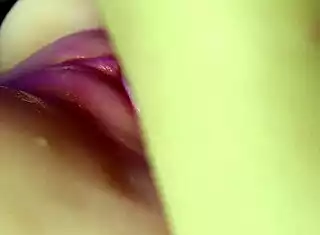 Pink wet pussy creampie closeup squelches hot