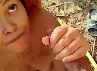 i risked a beach blowjob and blasted cum all over her face...