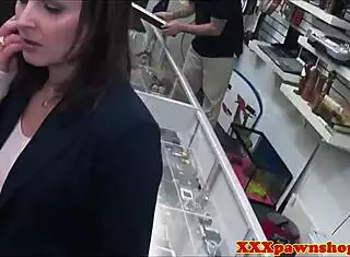 Pawnshop Lady Sucks Cock Desperately Before Bent Over Doggystyle Pounding