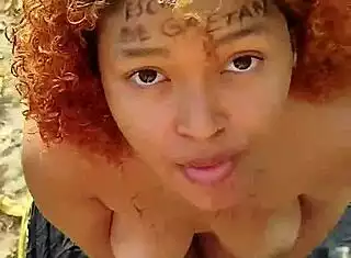 i risked a beach blowjob and blasted cum all over her face...