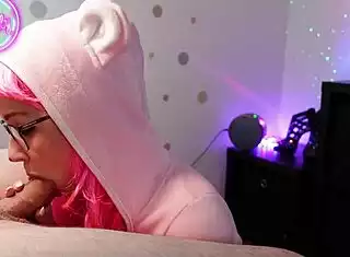 petite cosplay stepsis gives sloppy ahegao blowjob swallows cum pov
