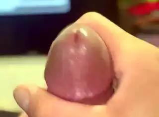 Edging my fat cock till it explodes cum everywhere!