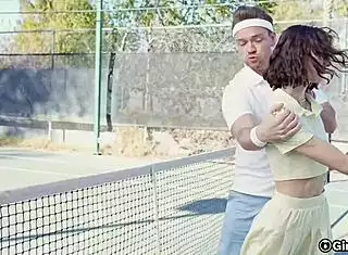 Tennis babe ditches lessons to bounce tight pussy on throbbing big cock