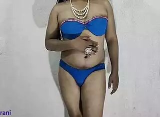 wanna watch this horny indian shemale crossdressing in blue bikini part 3 solo fun?