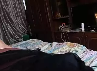 muscular stud's huge cock makes her moan rough solo