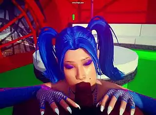 Icee Blue shemale strips rips clothes bares big tits for interracial bareback fuck 😘🍆