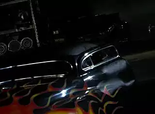 Blonde couple's car hood passion fuck ends in massive cum blast
