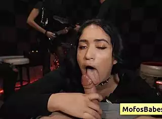 hot brunette nia bleu sucks brett maker's cock backstage then doggystyle banged