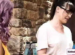 lesbian milf licks shaves busty boss pussy beaver fingering