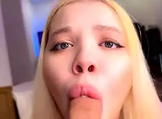 A Charming Student Gives Adult Man Close-Up Cock Worship