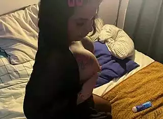 Asian big tits lingerie model casting blowjob and pussy licking interview 👅💋