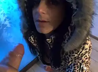 My glossy puffer jacket's ruined from your face fuck cum you dirty milf!