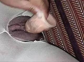 Torn Stockings Shaved Pussy Cock Insertion Closeup