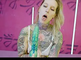 Tattooed Goth Punk Deepthroats Monster Cock Hard DP Anal Gape Toys