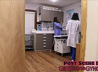 shaved asian nurse solana gags on cock in hospital fetish deepthroat