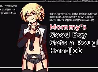 good boy, take mommy's rough handjob while you moan!