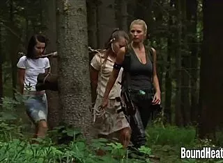 Dominant Mistress Strips and Fingers Naughty Bound Slave