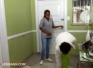 oiled black babe's big tits lure lesbian lover