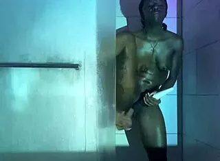 Wanna shower with this dripping wet ebony getting clothes ripped and deepthroated?
