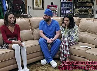 shaved asian nurse solana gags on cock in hospital fetish deepthroat