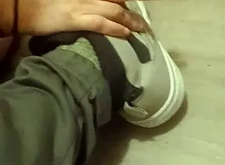 my friend goes wild stomping and trashing my sneakers