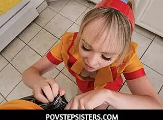 Lilly Bell Sucks Stepbro Alex Jetts Cock Swallows Kitchen Cum