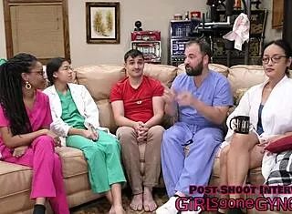 aria nicole's shaved pussy catheterized in latex gloves